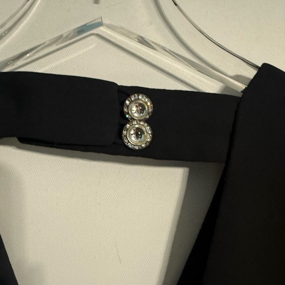 Vtg Miss Elliette Black Dress Rhinestone Embellished LBD Old Money Glam Size 10 - Picture 5 of 15